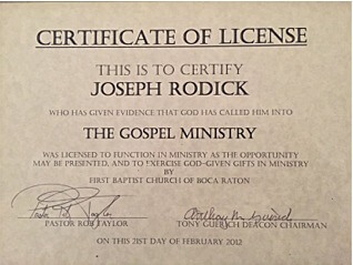 Certificate of License